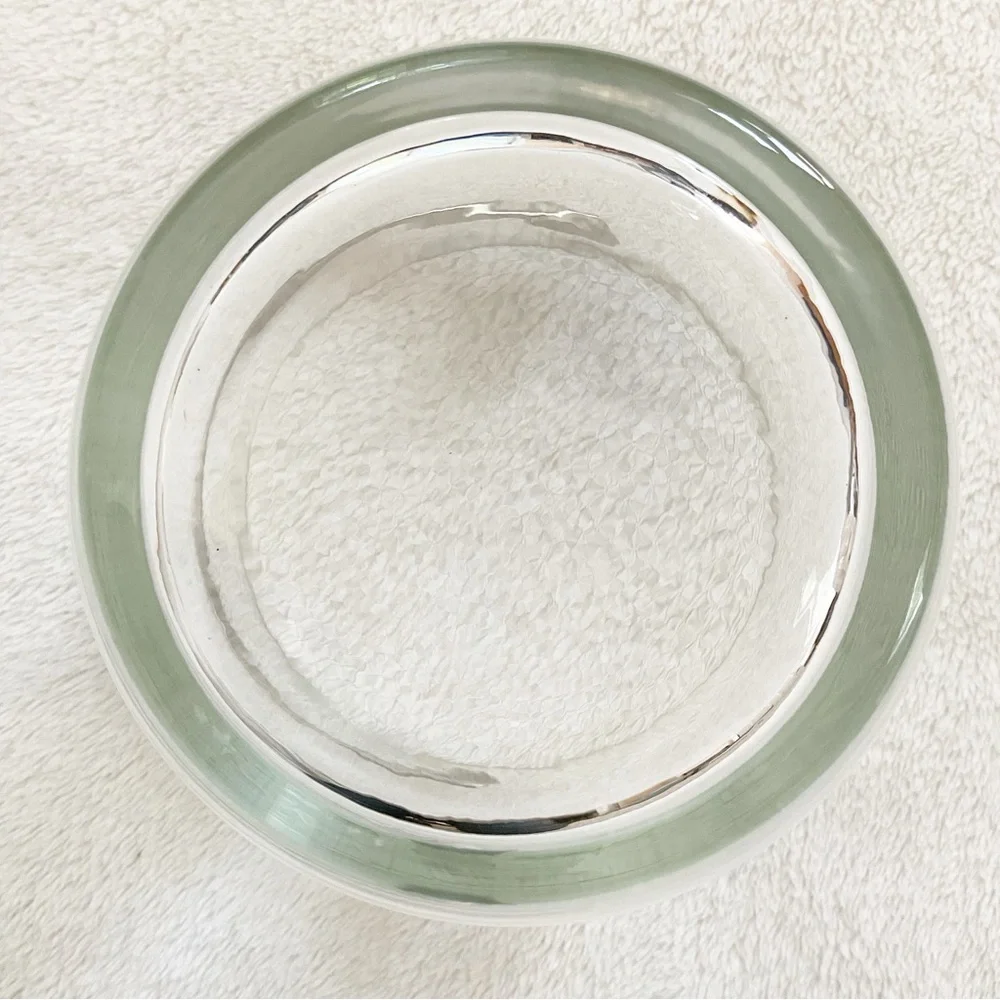 Schott Zwiesel Crystal Ice Bucket Chrome Handle Germany Vintage MCM
